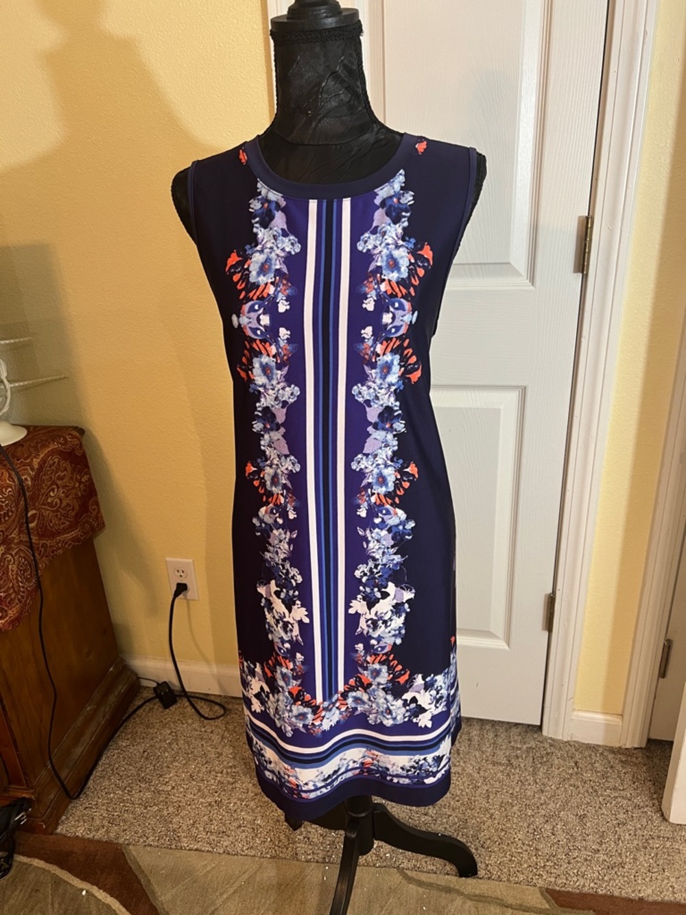 Apt. 9 Navy Floral-Striped Midi Dress